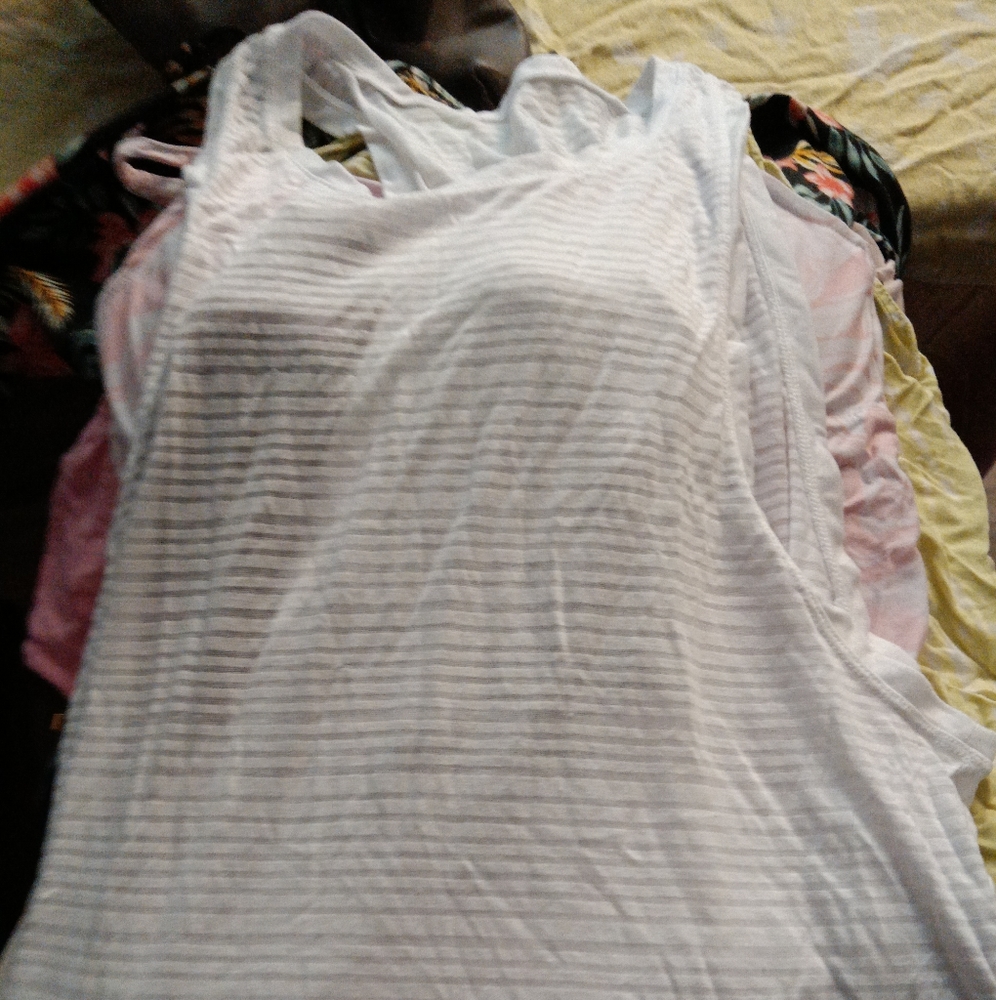 See-through white tank, racer back